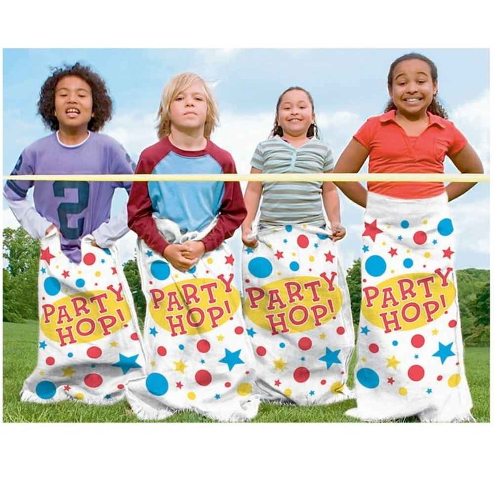 6 Pack Potato Sacks Multicolor 10" x 12" Durable Material Party Game Amscan